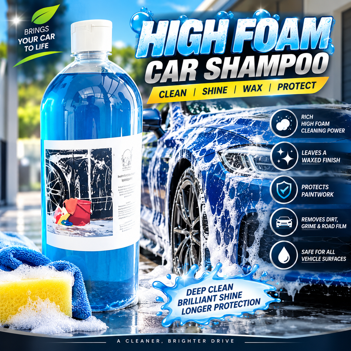 1L- High Foam Car Shampoo